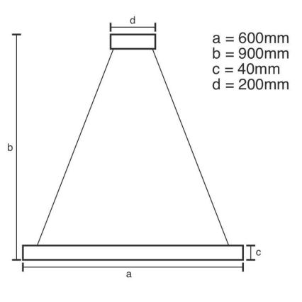 LED Prigušivi luster na sajli LED/42W/230V 3000-6500K pr. 60 cm + Daljinski upravljač