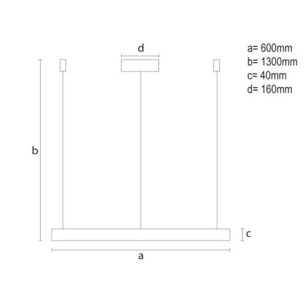 LED Prigušivi luster na sajli LED/42W/230V 3000-6500K pr. 60 cm + Daljinski upravljač