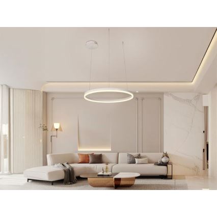 LED Prigušivi luster na sajli LED/42W/230V 3000-6500K pr. 60 cm + Daljinski upravljač