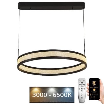LED Prigušivi luster na sajli LED/45W/230V 3000-6500K crno + Daljinski upravljač
