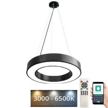 LED Prigušivi luster na sajli LED/45W/230V 3000-6500K crno + Daljinski upravljač