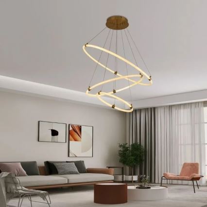 LED Prigušivi luster na sajli LED/45W/230V 3000-6500K pr. 80 cm + Daljinski upravljač