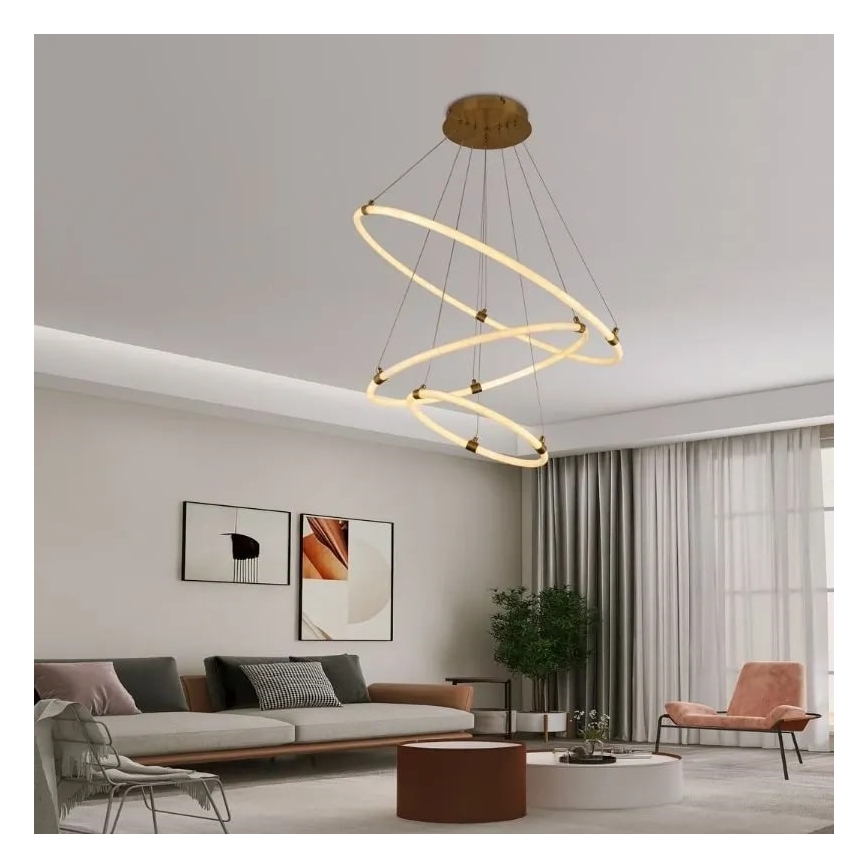 LED Prigušivi luster na sajli LED/45W/230V 3000-6500K pr. 80 cm + Daljinski upravljač