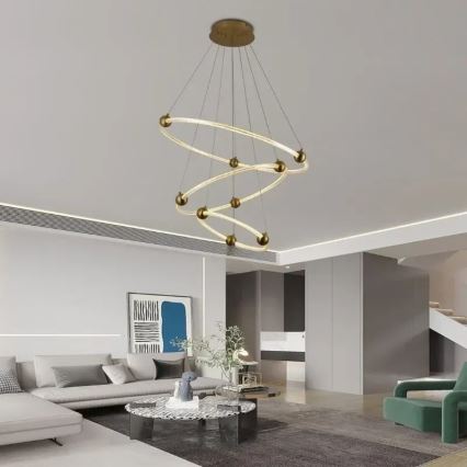 LED Prigušivi luster na sajli LED/45W/230V 3000-6500K + Daljinski upravljač