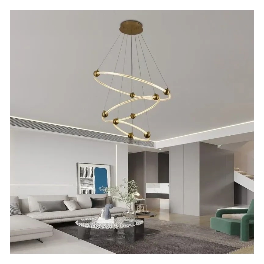 LED Prigušivi luster na sajli LED/45W/230V 3000-6500K + Daljinski upravljač