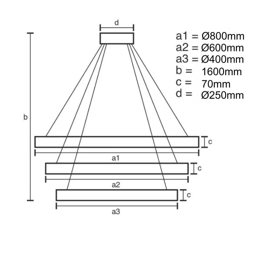 LED Prigušivi luster na sajli LED/45W/230V 3000-6500K + Daljinski upravljač