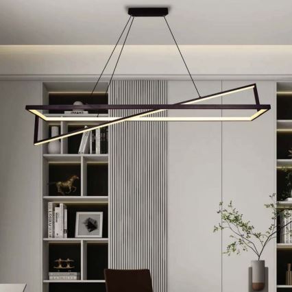 LED Prigušivi luster na sajli LED/45W/230V 3000K 114 cm crno