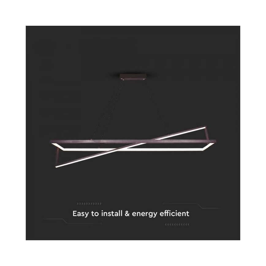 LED Prigušivi luster na sajli LED/45W/230V 3000K 114 cm crno