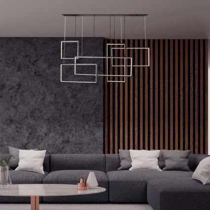 LED Prigušivi luster na sajli LED/45W/230V 3000K crno