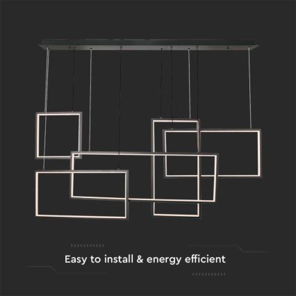 LED Prigušivi luster na sajli LED/45W/230V 3000K crno