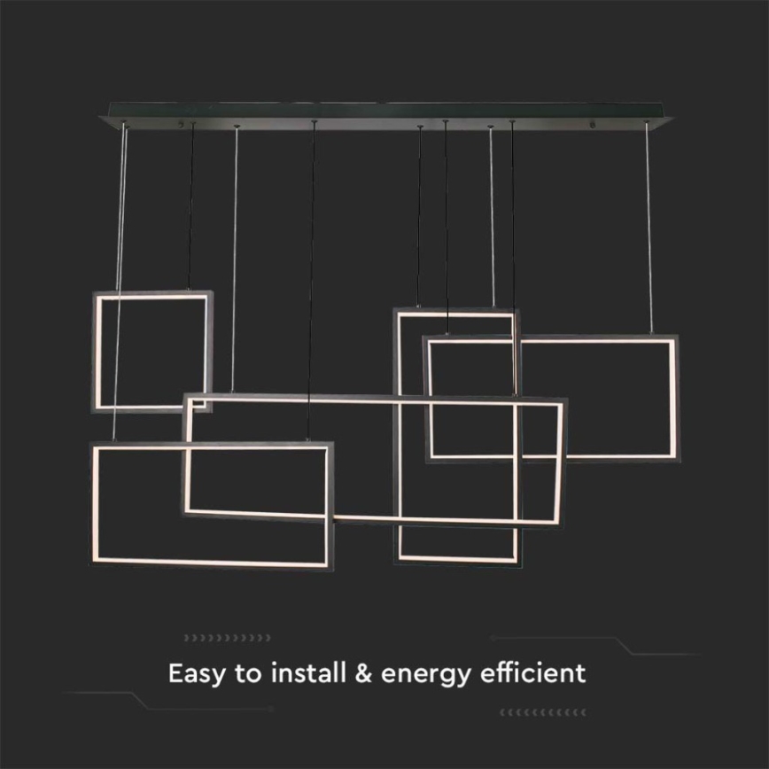 LED Prigušivi luster na sajli LED/45W/230V 3000K crno
