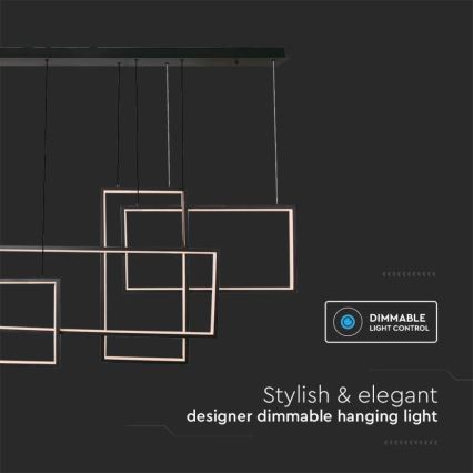 LED Prigušivi luster na sajli LED/45W/230V 3000K crno