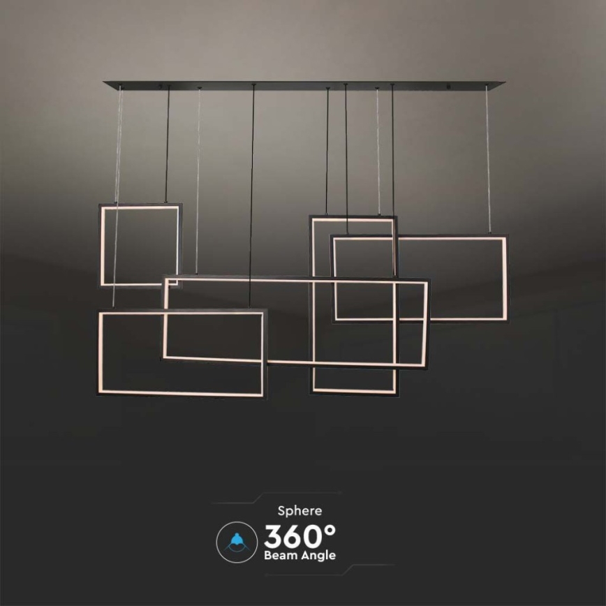 LED Prigušivi luster na sajli LED/45W/230V 3000K crno