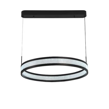 LED Prigušivi luster na sajli LED/45W/230V 3000-6500K crno + Daljinski upravljač