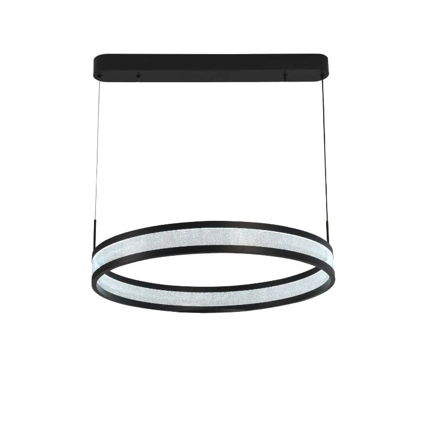 LED Prigušivi luster na sajli LED/45W/230V 3000-6500K crno + Daljinski upravljač