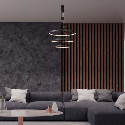 LED Prigušivi luster na sajli LED/46W/230V 3000K crno
