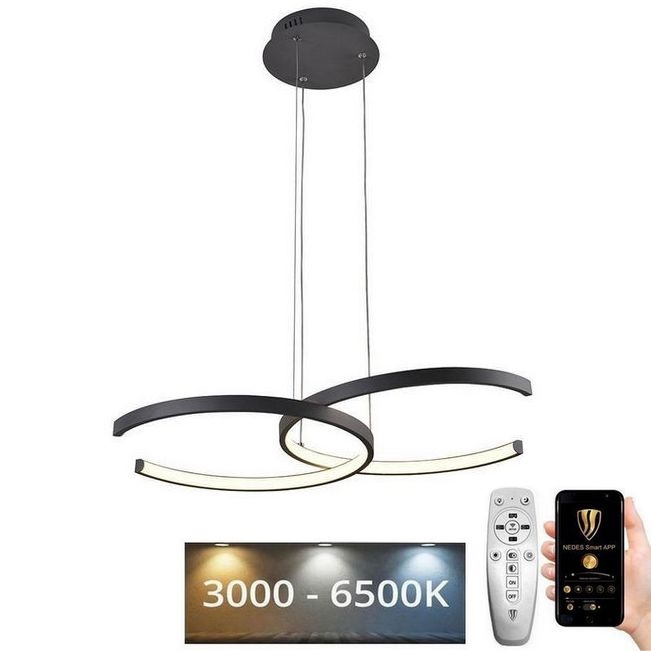 LED Prigušivi luster na sajli LED/50W/230V 3000-6500K + Daljinski upravljač