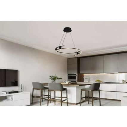 LED Prigušivi luster na sajli LED/50W/230V 3000-6500K pr. 60 cm + Daljinski upravljač