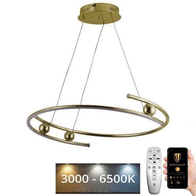 LED Prigušivi luster na sajli LED/50W/230V 3000-6500K + Daljinski upravljač