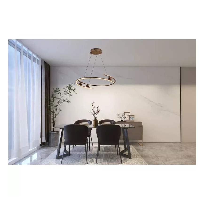 LED Prigušivi luster na sajli LED/50W/230V 3000-6500K + Daljinski upravljač