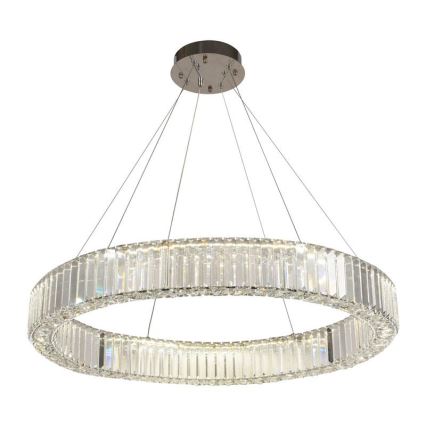 LED Prigušivi kristalni luster na sajli LED/50W/230V 3000-6500K sjajni krom + Daljinski upravljač