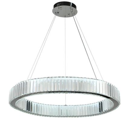 LED Prigušivi kristalni luster na sajli LED/50W/230V 3000-6500K sjajni krom + Daljinski upravljač