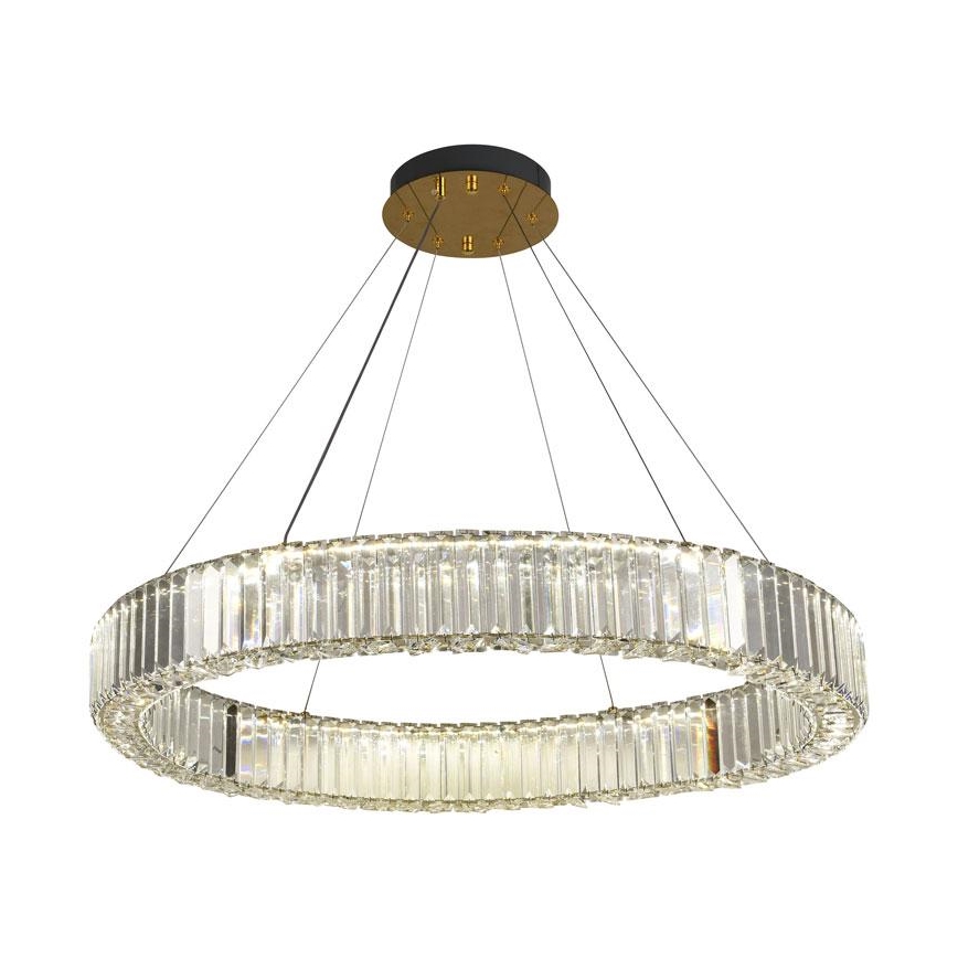 LED Prigušivi kristalni luster na sajli LED/50W/230V 3000-6500K krom/zlatna + Daljinski upravljač