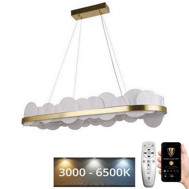 LED Prigušivi luster na sajli LED/50W/230V 3000-6500K zlatna + Daljinski upravljač