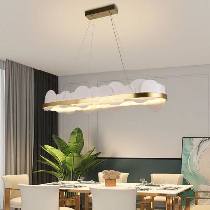 LED Prigušivi luster na sajli LED/50W/230V 3000-6500K zlatna + Daljinski upravljač