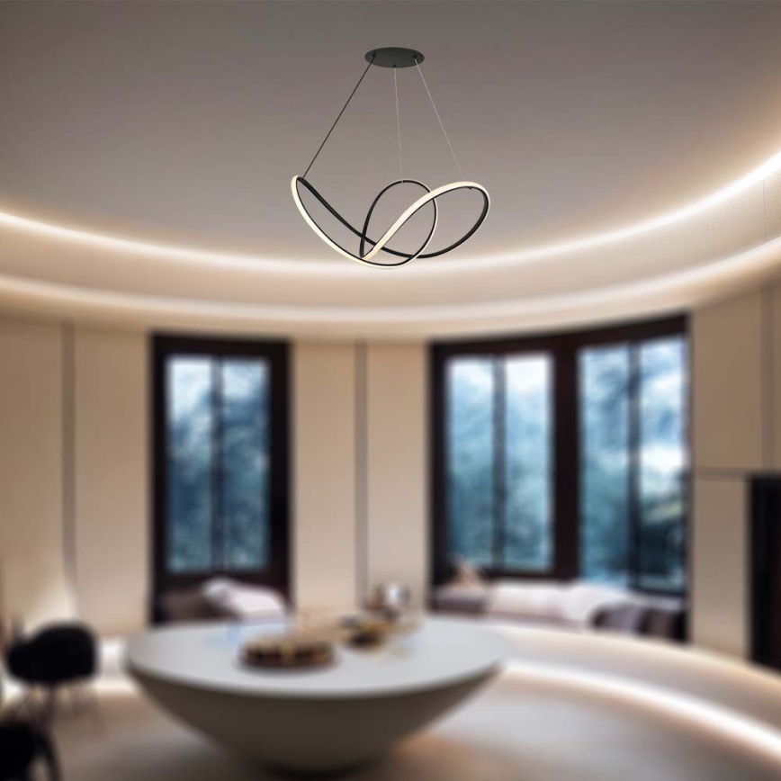 LED Prigušivi luster na sajli LED/50W/230V 3000K crno