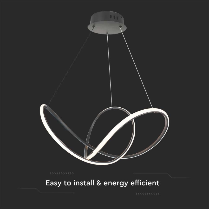 LED Prigušivi luster na sajli LED/50W/230V 3000K crno