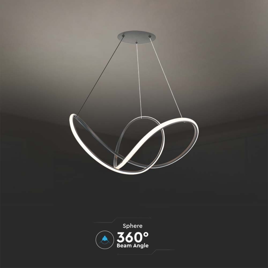 LED Prigušivi luster na sajli LED/50W/230V 3000K crno