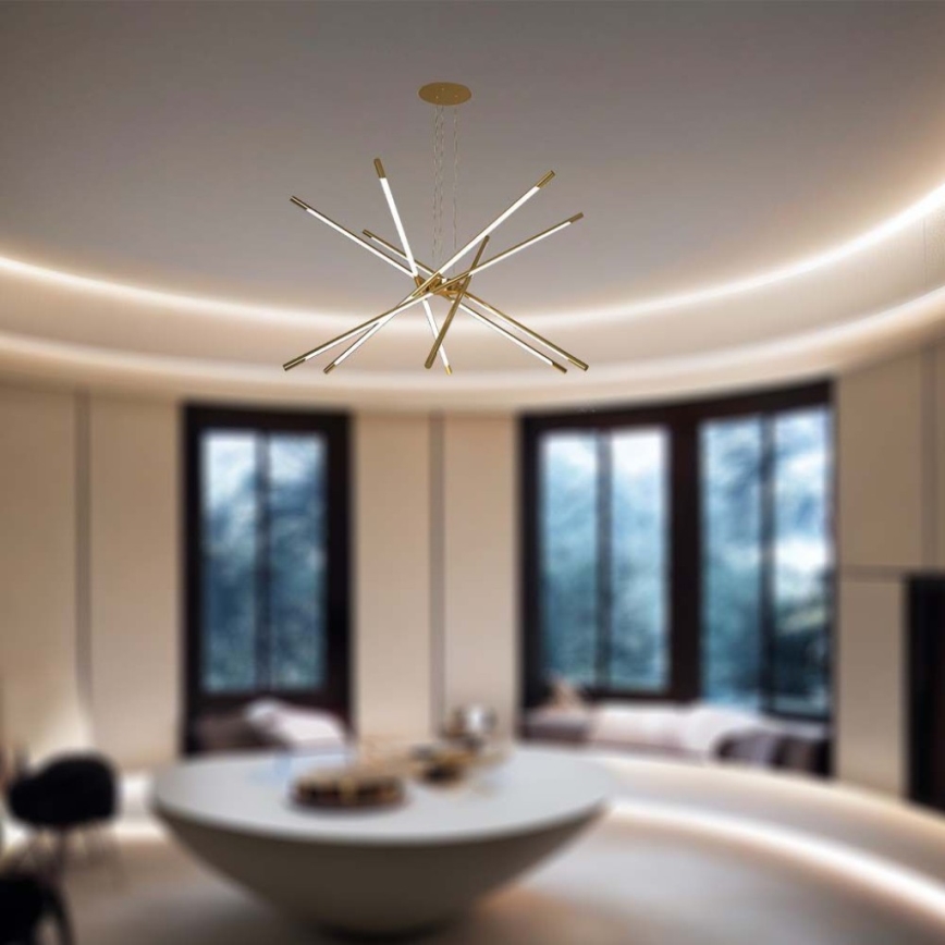 LED Prigušivi luster na sajli LED/50W/230V 3000K zlatna