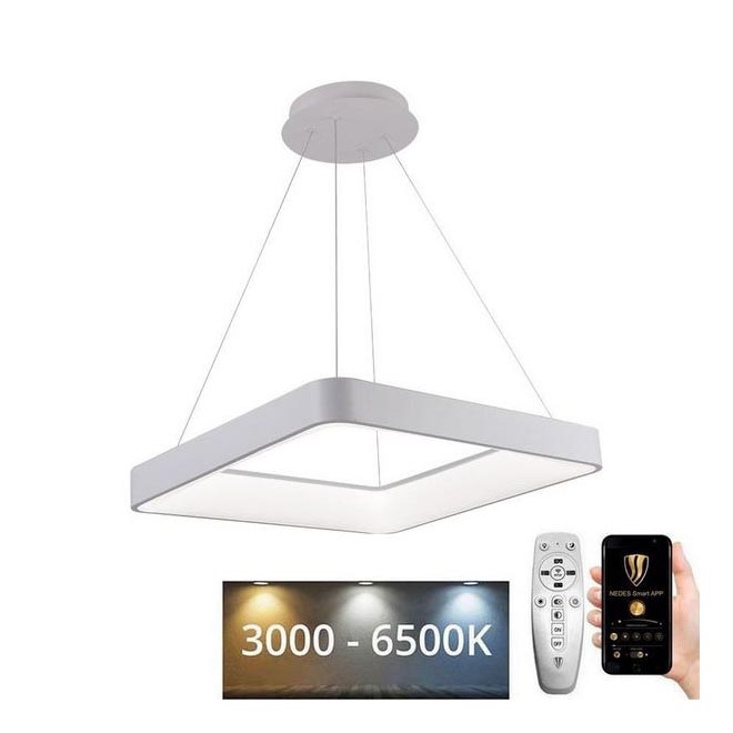LED Prigušivi luster na sajli LED/55W/230V 3000-6500K bela + Daljinski upravljač