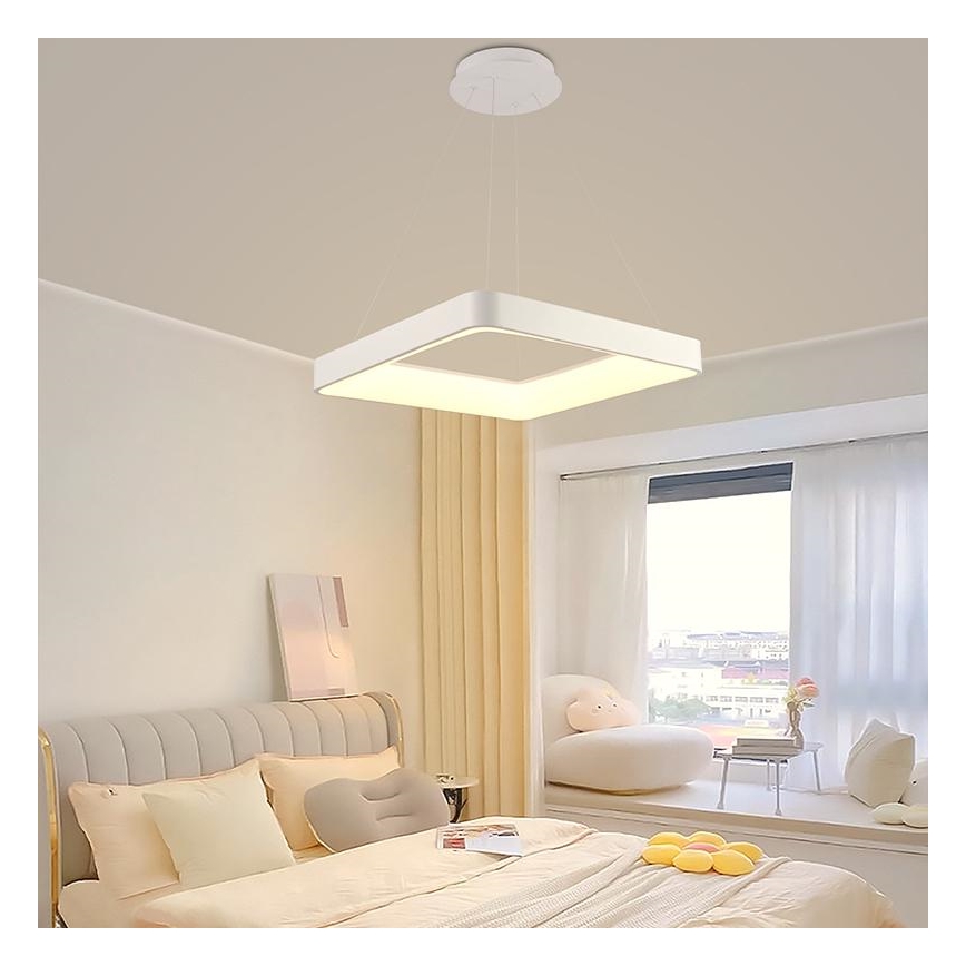 LED Prigušivi luster na sajli LED/55W/230V 3000-6500K bela + Daljinski upravljač