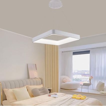 LED Prigušivi luster na sajli LED/55W/230V 3000-6500K bela + Daljinski upravljač