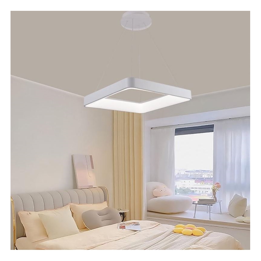 LED Prigušivi luster na sajli LED/55W/230V 3000-6500K bela + Daljinski upravljač