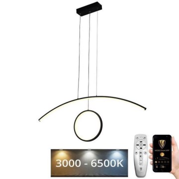 LED Prigušivi luster na sajli LED/55W/230V 3000-6500K + Daljinski upravljač