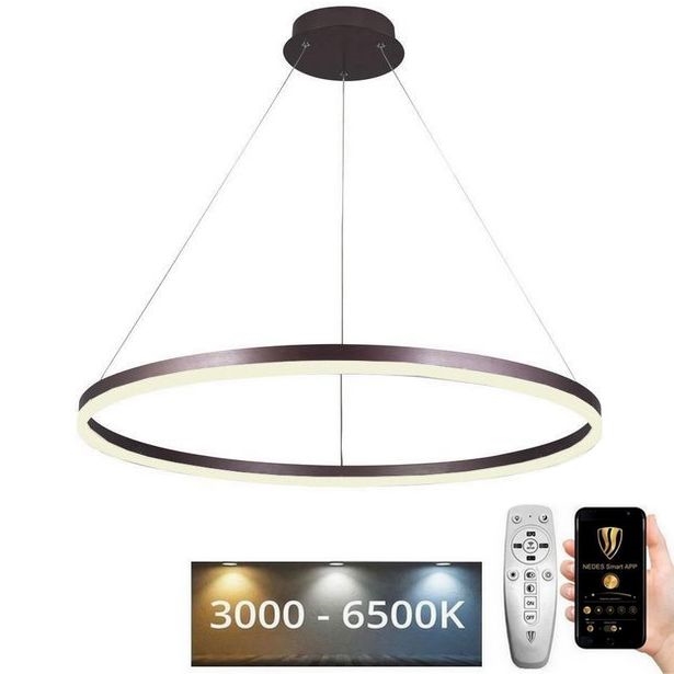 LED Prigušivi luster na sajli LED/55W/230V 3000-6500K + Daljinski upravljač