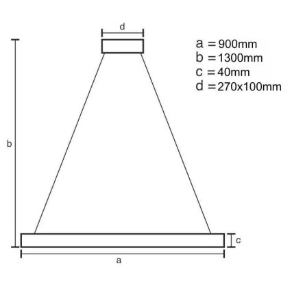 LED Prigušivi luster na sajli LED/55W/230V 3000-6500K + Daljinski upravljač