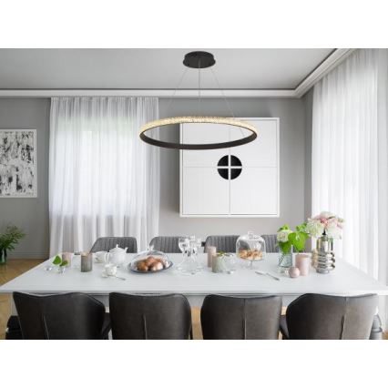 LED Prigušivi luster na sajli LED/55W/230V 3000-6500K pr. 80 cm + Daljinski upravljač