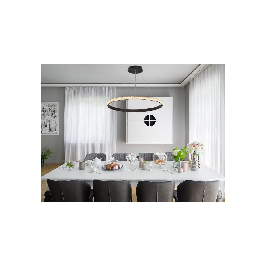 LED Prigušivi luster na sajli LED/55W/230V 3000-6500K pr. 80 cm + Daljinski upravljač