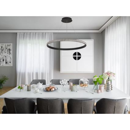 LED Prigušivi luster na sajli LED/55W/230V 3000-6500K pr. 80 cm + Daljinski upravljač