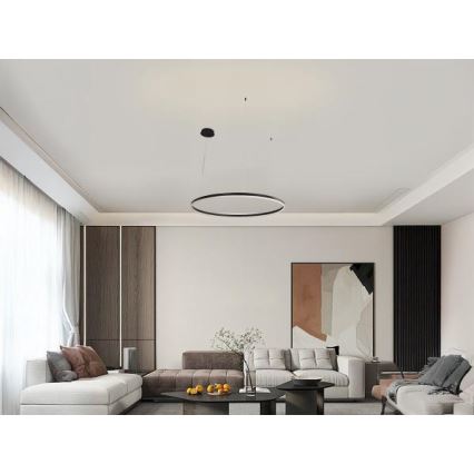 LED Prigušivi luster na sajli LED/55W/230V 3000-6500K pr. 80 cm + Daljinski upravljač