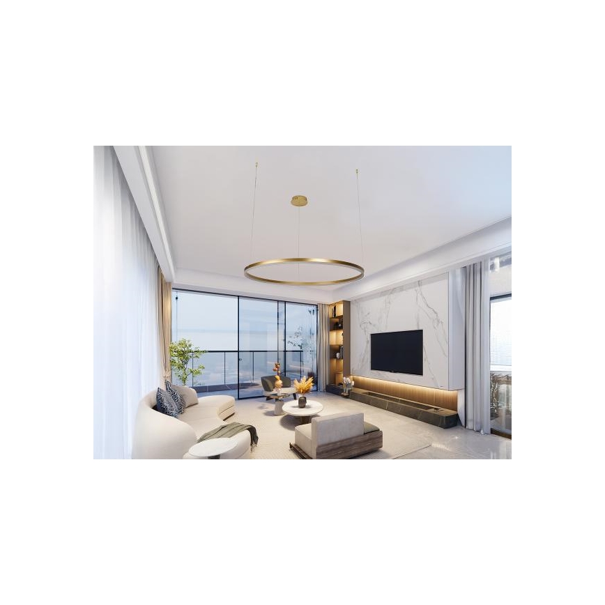 LED Prigušivi luster na sajli LED/55W/230V 3000-6500K pr. 80 cm + Daljinski upravljač