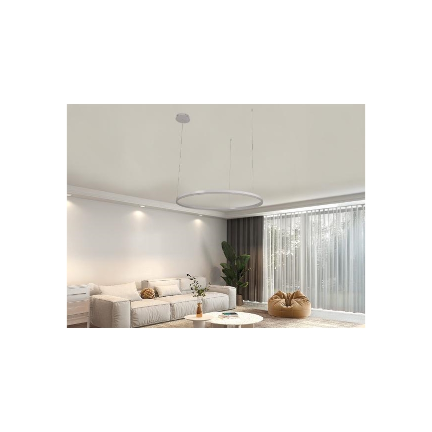 LED Prigušivi luster na sajli LED/55W/230V 3000-6500K pr. 80 cm + Daljinski upravljač