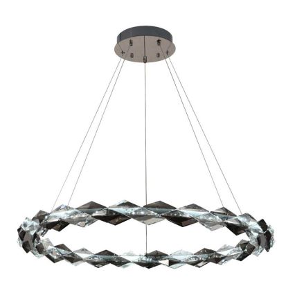 LED Prigušivi kristalni luster na sajli LED/55W/230V 3000-6500K sjajni krom + Daljinski upravljač