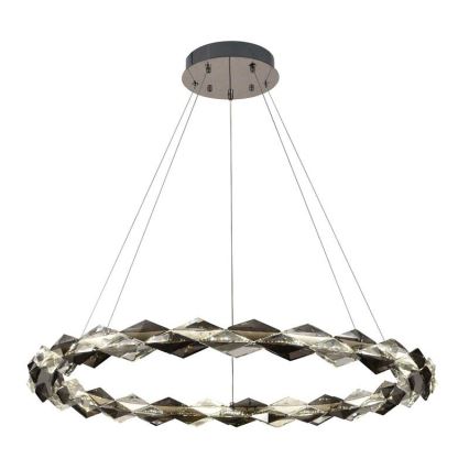 LED Prigušivi kristalni luster na sajli LED/55W/230V 3000-6500K sjajni krom + Daljinski upravljač