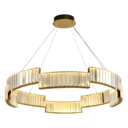 LED Prigušivi kristalni luster na sajli LED/60W/230V 3000-6500K zlatna + Daljinski upravljač