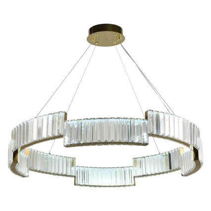 LED Prigušivi kristalni luster na sajli LED/60W/230V 3000-6500K zlatna + Daljinski upravljač